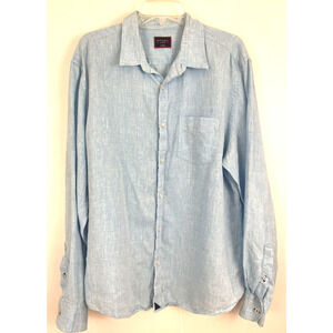 UNTUCKit Men's Sz XL 100% Linen Long Sleeve Button Front Collared Shirt Beachy